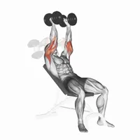 Extensiones de tríceps inclinadas con mancuerna