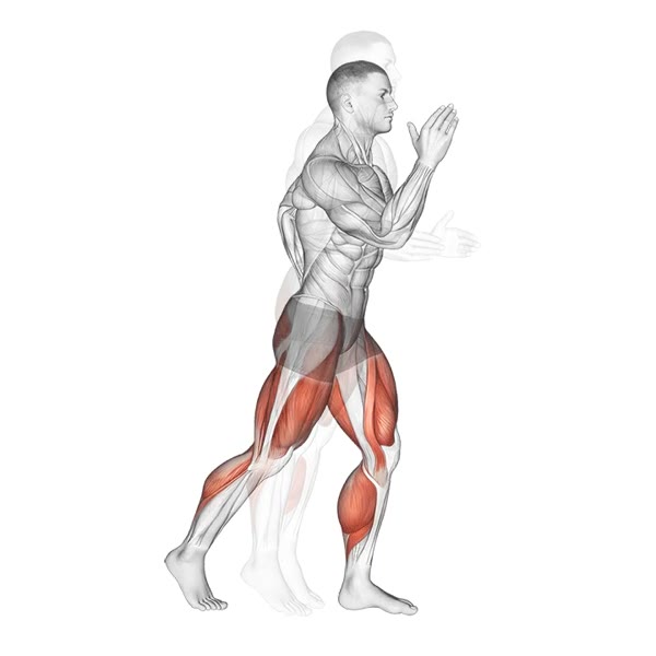 Alternate jump on site — ejercicio de Cardio, nivel Intermedio