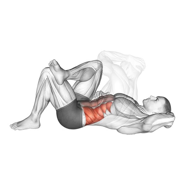Concentrated Cross Crunch Superior — ejercicio de Abdomen, nivel Intermedio