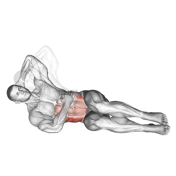 Concentrated Horizontal Side Crunch — ejercicio de Abdomen, nivel Intermedio