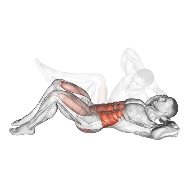 Crunch Cruzada — ejercicio de Abdomen, nivel Intermedio