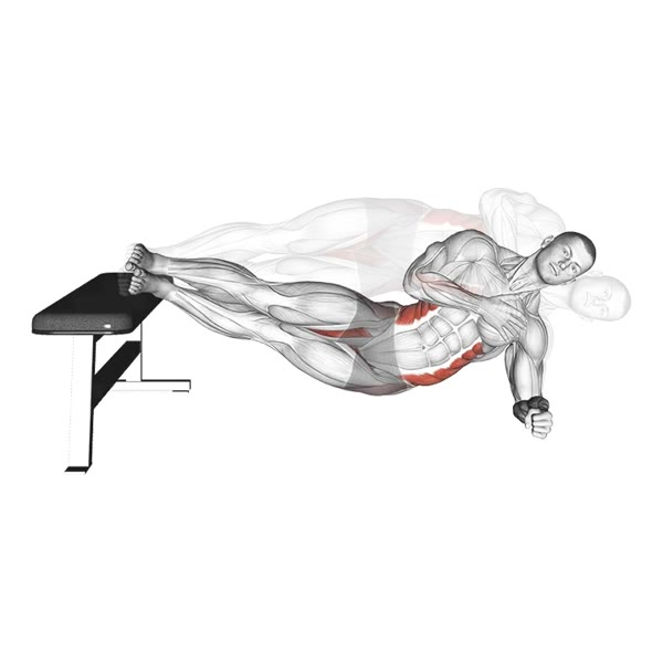 Declined Lateral Bridge — ejercicio de Abdomen, nivel Avanzado