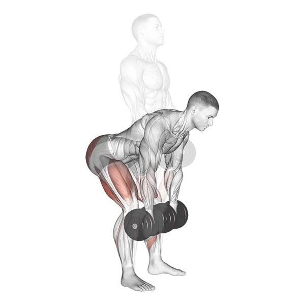 Dumbbell Deadlift — ejercicio de Pierna, nivel Intermedio