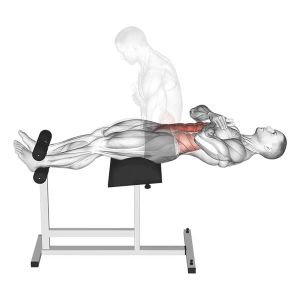 Horizontal Crunch on a Roman Chair — ejercicio de Abdomen, nivel Avanzado