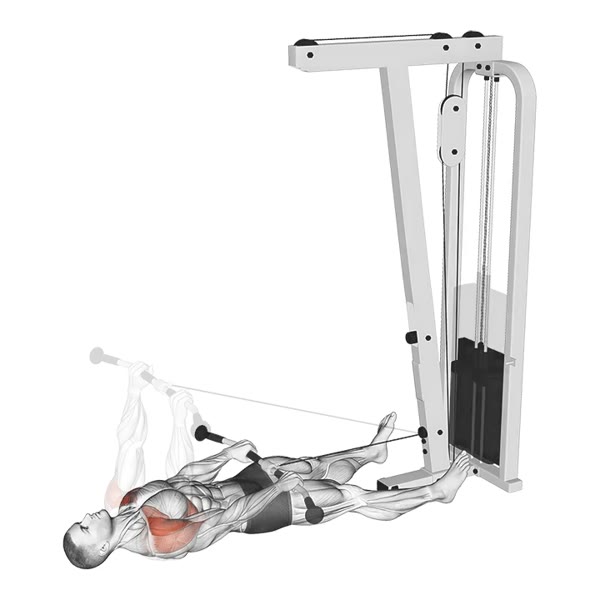 Horizontal Front Pulley Lift — ejercicio de Hombros, nivel Intermedio