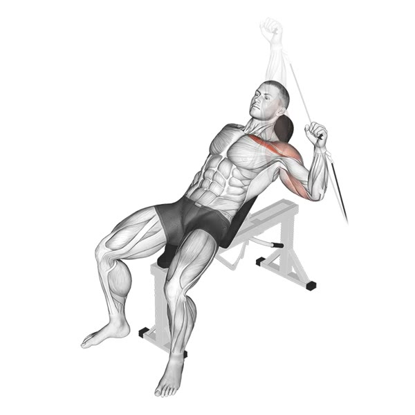 Isolated Incline Press with Pulley — ejercicio de Pecho, nivel Intermedio
