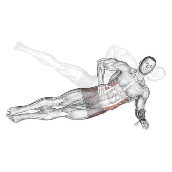 Lateral Bridge with Hip Abduction — ejercicio de Abdomen, nivel Avanzado