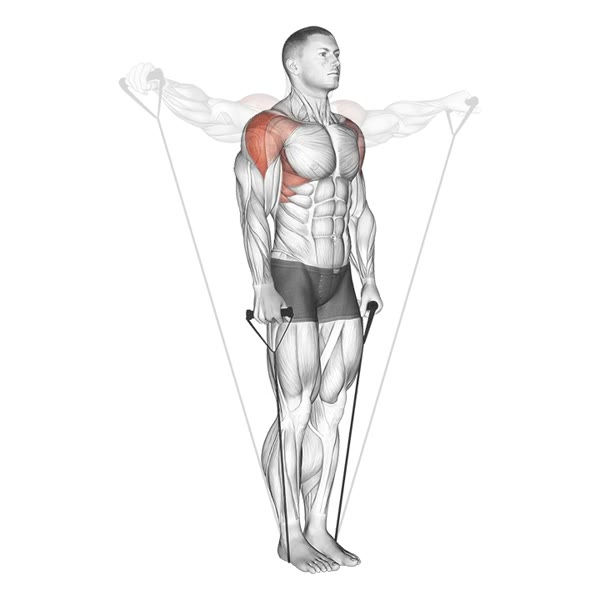 Lateral Raises with Band — ejercicio de Hombros, nivel Intermedio