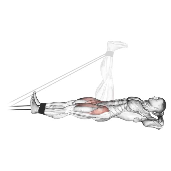 Leg Raises with Bands — ejercicio de Abdomen, nivel Intermedio