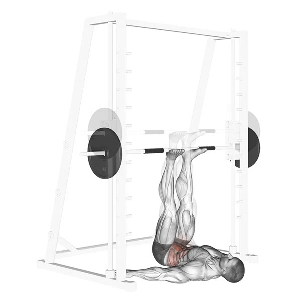 Lower Crunch on Smith Machine — ejercicio de Abdomen, nivel Avanzado