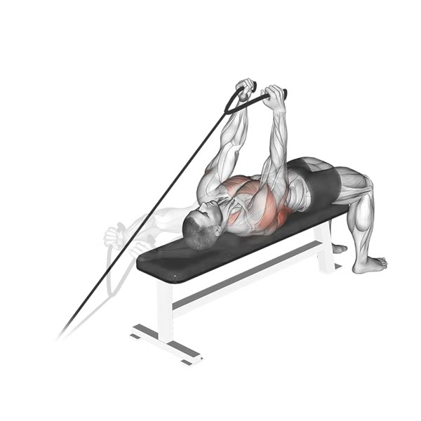 Pullover with pulley system — ejercicio de Espalda, nivel Intermedio