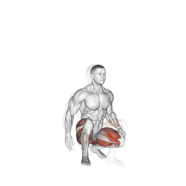 Squatting — ejercicio de Pierna, nivel Intermedio